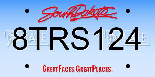 8TRS124 South Dakota License Plate