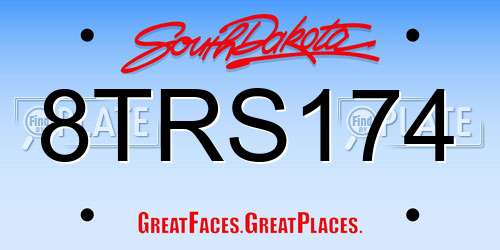 8TRS174 South Dakota License Plate