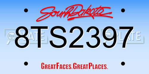 8TS2397 South Dakota License Plate