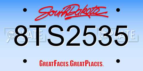 8TS2535 South Dakota License Plate