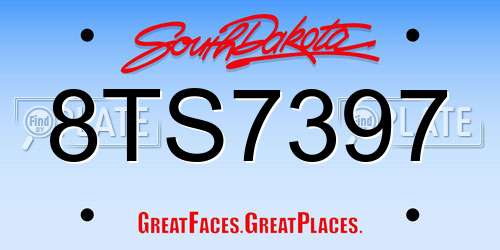 8TS7397 South Dakota License Plate