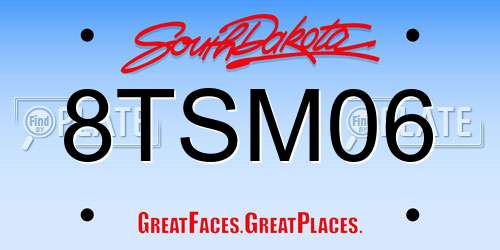 8TSM06 South Dakota License Plate