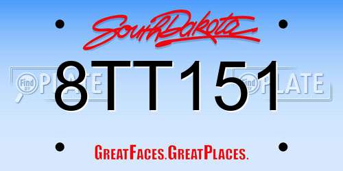 8TT151 South Dakota License Plate