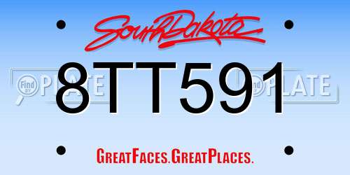 8TT591 South Dakota License Plate