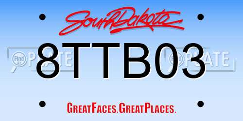 8TTB03 South Dakota License Plate