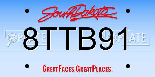 8TTB91 South Dakota License Plate