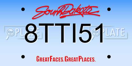 8TTI51 South Dakota License Plate