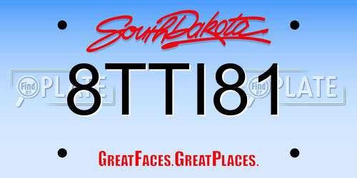8TTI81 South Dakota License Plate
