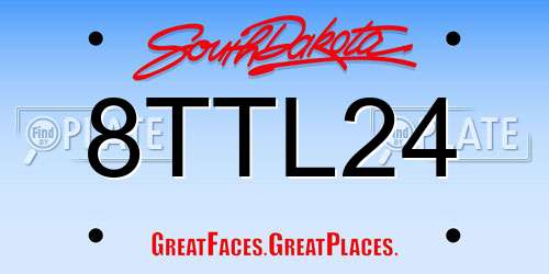 8TTL24 South Dakota License Plate