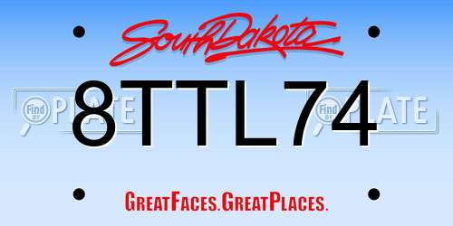 8TTL74 South Dakota License Plate