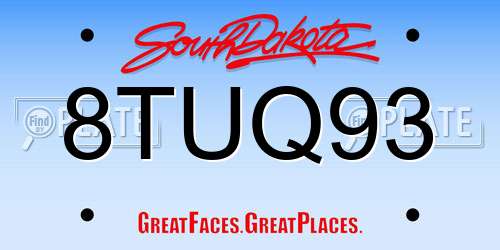 8TUQ93 South Dakota License Plate