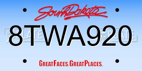 8TWA920 South Dakota License Plate