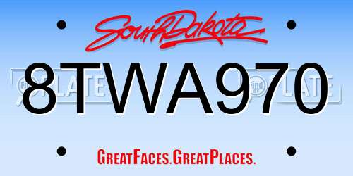 8TWA970 South Dakota License Plate