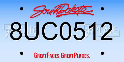 8UC0512 South Dakota License Plate