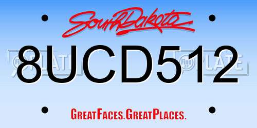 8UCD512 South Dakota License Plate