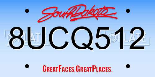 8UCQ512 South Dakota License Plate