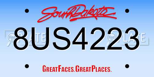 8US4223 South Dakota License Plate