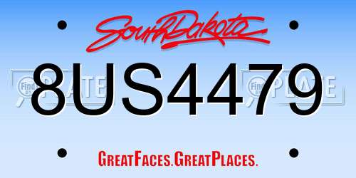 8US4479 South Dakota License Plate