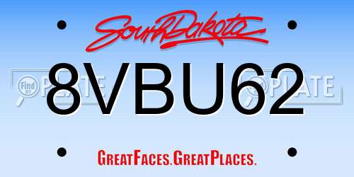 8VBU62 South Dakota License Plate