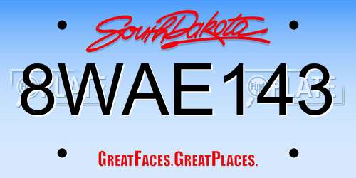 8WAE143 South Dakota License Plate