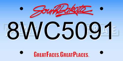 8WC5091 South Dakota License Plate