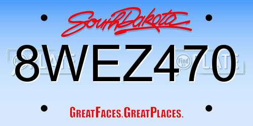8WEZ470 South Dakota License Plate