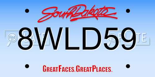 8WLD59 South Dakota License Plate