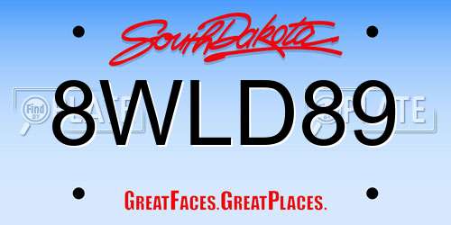 8WLD89 South Dakota License Plate