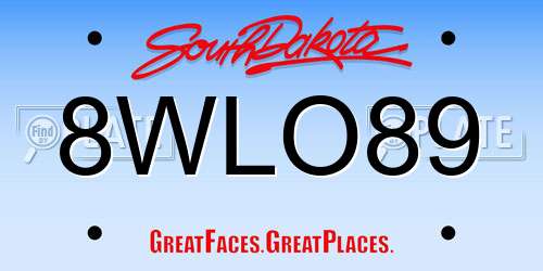 8WLO89 South Dakota License Plate