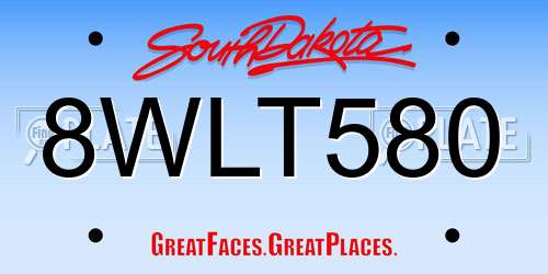8WLT580 South Dakota License Plate
