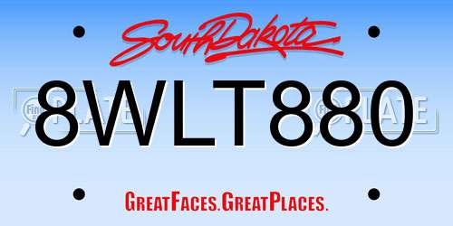 8WLT880 South Dakota License Plate