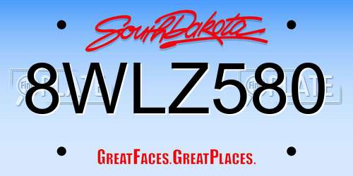 8WLZ580 South Dakota License Plate