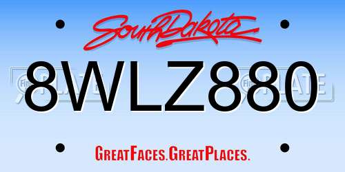 8WLZ880 South Dakota License Plate