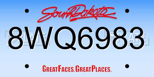 8WQ6983 South Dakota License Plate