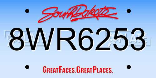8WR6253 South Dakota License Plate