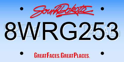 8WRG253 South Dakota License Plate