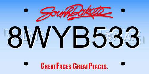 8WYB533 South Dakota License Plate