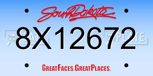 8X12672 South Dakota License Plate