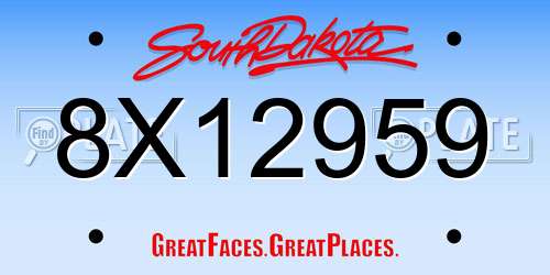 8X12959 South Dakota License Plate