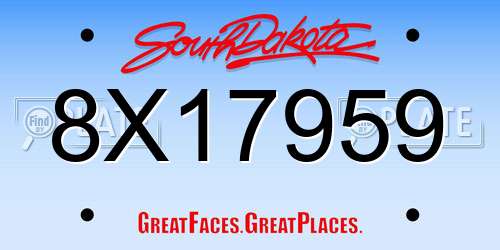 8X17959 South Dakota License Plate