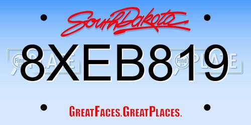 8XEB819 South Dakota License Plate