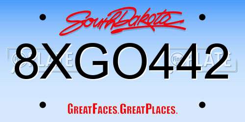 8XGO442 South Dakota License Plate