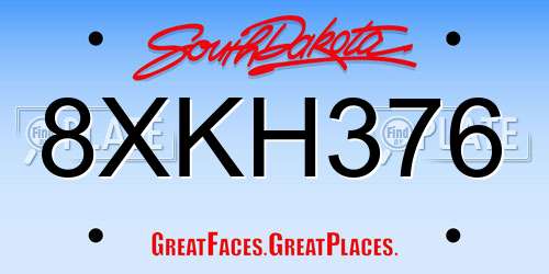 8XKH376 South Dakota License Plate