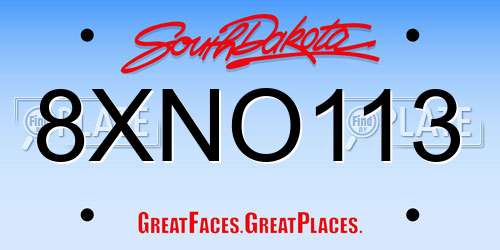 8XNO113 South Dakota License Plate