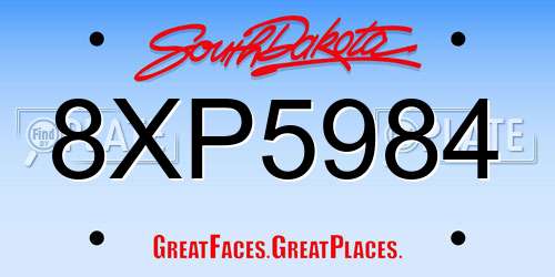 8XP5984 South Dakota License Plate