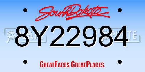 8Y22984 South Dakota License Plate