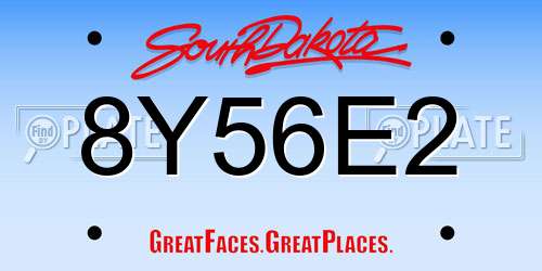 8Y56E2 South Dakota License Plate