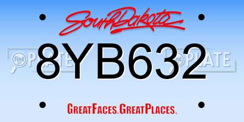 8YB632 South Dakota License Plate