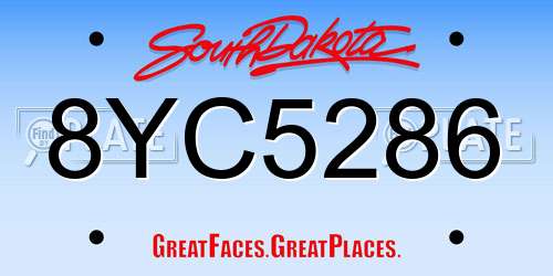8YC5286 South Dakota License Plate