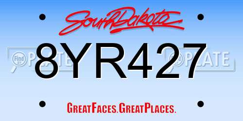 8YR427 South Dakota License Plate